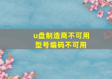 u盘制造商不可用 型号编码不可用